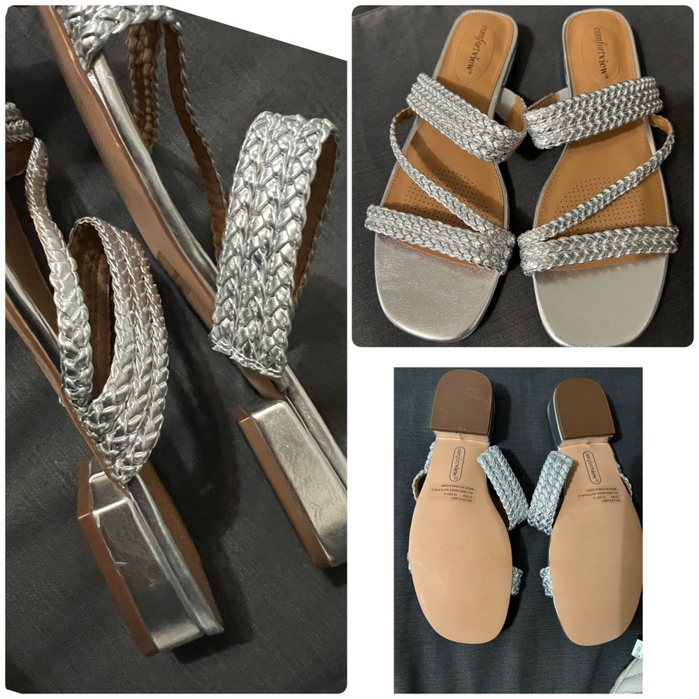Silver Braided Women's Sandals 10w